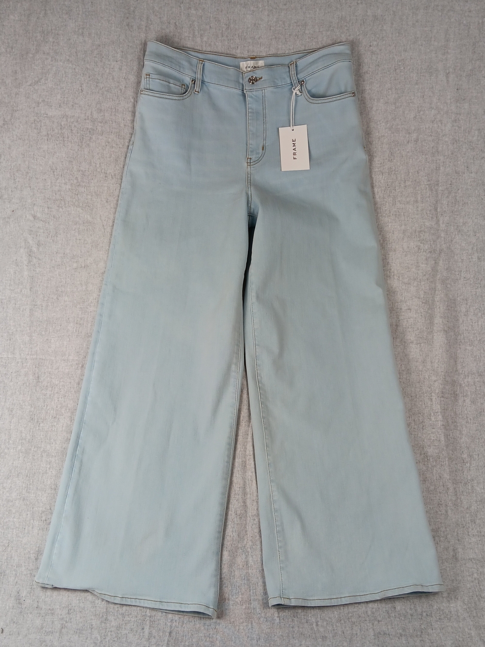 Frame Le Slim Palazzo Denim Pale Blue High Rise Wide-Leg Jeans Size 32
